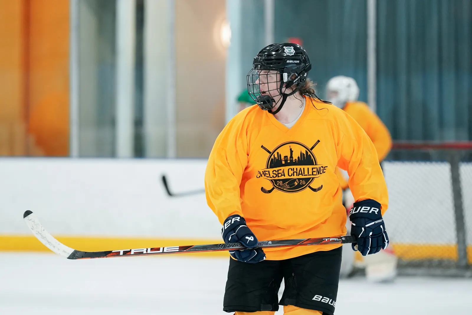 Whale Tailers player waits for a faceoff